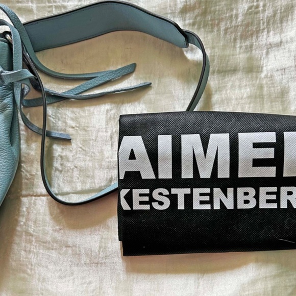 CROSSBODY, AIMEE KESTENBERG SARATOGA LEATHER, SKY BLUE, TOP ZIPPER, SHOULDER - Picture 9 of 14